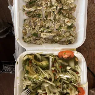 Showing the portion size of the shrimp and onions.