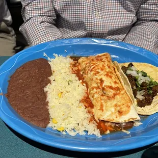 Burrito and Carne Asada Taco Combo