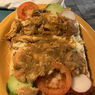 Chicken sandwich. Too much mayo and I didn't like the sauce.