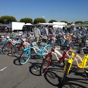 a lot of bicycles