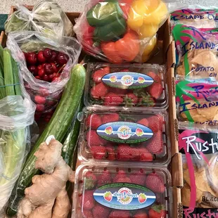 $1 bag tomatillos, $1 bag bell peppers, $2 for 3 lbs of strawberries!  The must get: Rusty's 4 for $6 special; not posted...just ask.