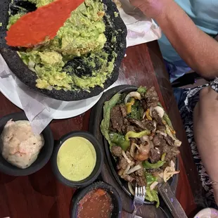 Guacamole and Beef Fajitas