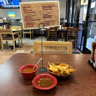 Soup, Chips, and Salsa at Costa Mexican Restaurant