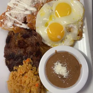 Chilaquiles with sunny side eggs
