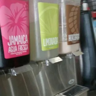 They have agua fresca, lemonade and horchata in addition to fountain drinks