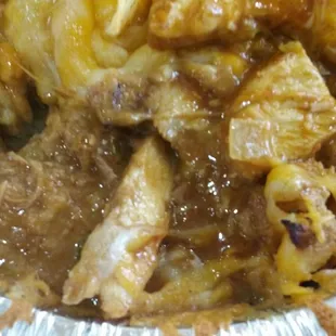 Sweet pork on left, chicken on the right