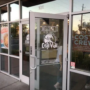 the front door of a restaurant