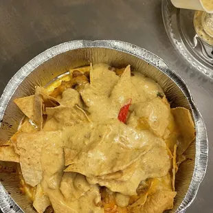 Nachos with sweet pork