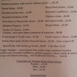 menu