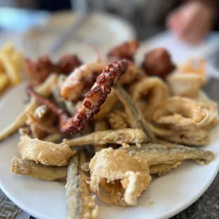 a plate of fried food