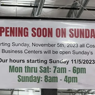 New hours