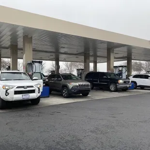 Six islands, twenty four pumps. Yes, they have diesel.