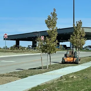 Gas Station located away from the warehouse, avoiding cross traffic. What cross traffic?