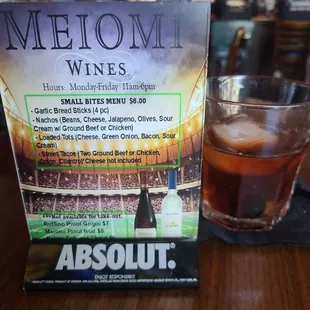 Small Bites Menu -- M-F 11am-6pm