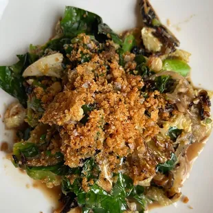 Broccoli leaf with fried garlic, very good!