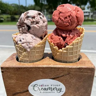 three scoops of ice cream