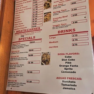 Updated menu prices 08/17/2024