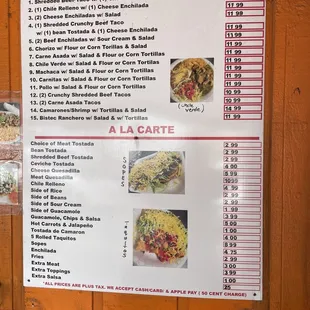 Updated menu