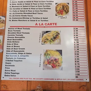Updated menu prices 08/17/2024