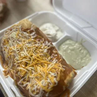 Beef chimichanga burrito