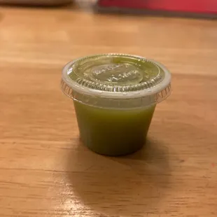 a plastic cup of celery