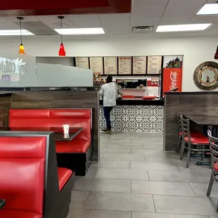 Inside: my view of the order counter from the back while I wait