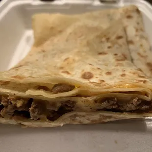 Meat and Cheese Quesadilla | 11.39 through DoorDash