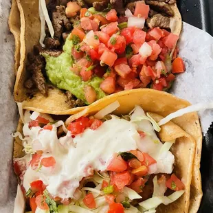 Carne asada and adobada tacos - regular size