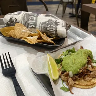 a plate of food and a fork on a table