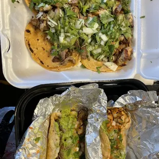 Top Cotijas pollo asado and carne asada Bottom Taco Machin carne asada and pollo asado.