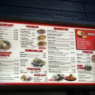 Menu as of 4/2023