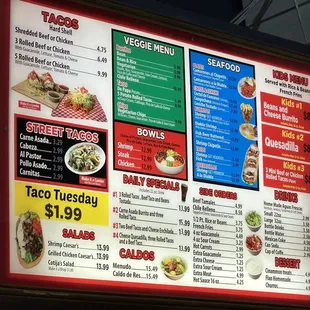 Menu as of 4/2023