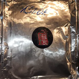 a close up of a piece of tin foil