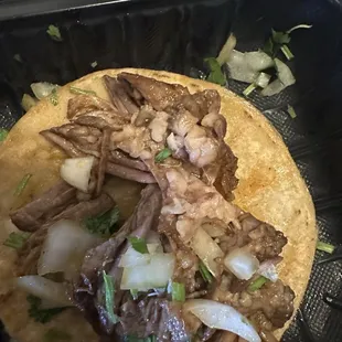 Dry  Birria Mini Taco with big fat piece
