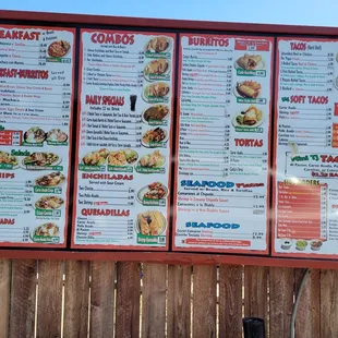 Drive-thru menu.