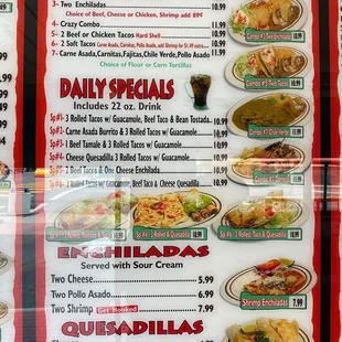 Cotijas more combos, daily specials, enchiladas, quesadillas menu - 5/18/21