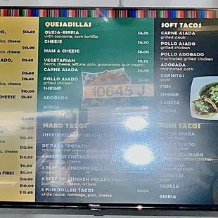 menu