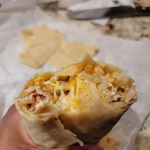 Grande breakfast burrito barely any bacon though