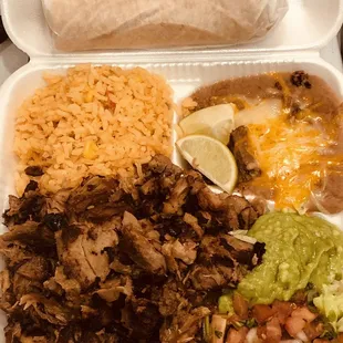 Carnitas combo with corn tortillas