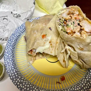 Beer battered fish burrito is delicious