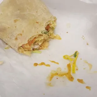 Plastic twist tie in my fish burrito. Can&apos;t say it tasted very good.
