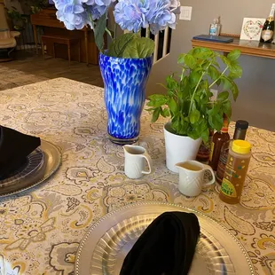 Tasting evening, set up with themes from our wedding.