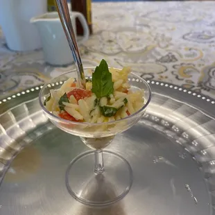 Orzo pasta cup.