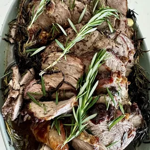 Traditional delicious roasted rosemary lamb. If you haven't tried it we want to apologize. Order up soon!