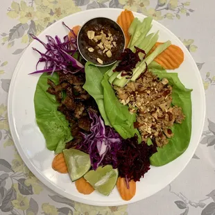 Chicken and Korean BBQ lettuce wraps