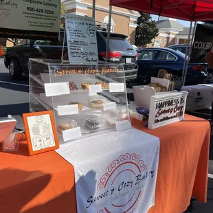 a display of baked goods