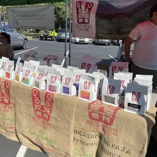a variety of bags of food