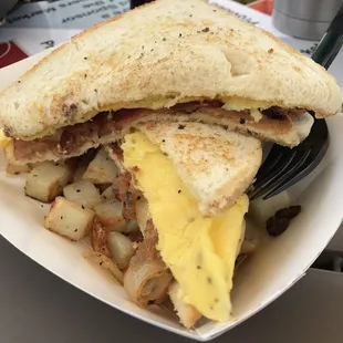 Breakfast sandwich from Papa's food truck