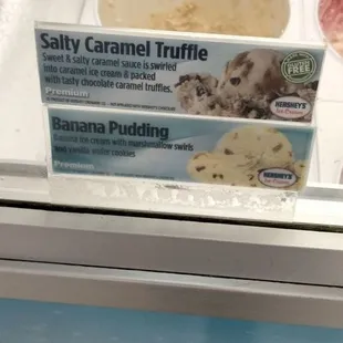 a variety of ice creams on display