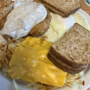 Country Fried Steak &amp; Eggs Breakfast